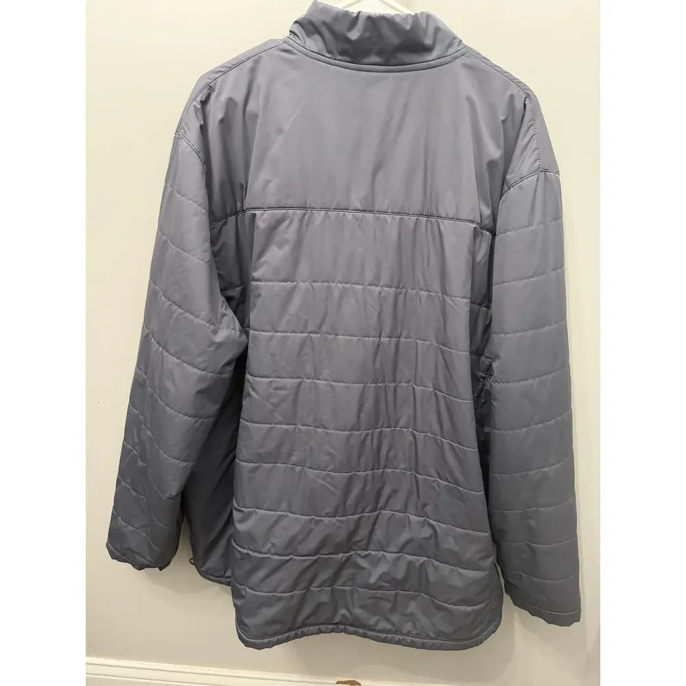 Adidas Men's Team Sports Transition Jacket Onix Grey Grid Quilted Full Zip Large